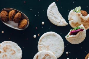 Delicious falafels provide plant-based proteins to school children.